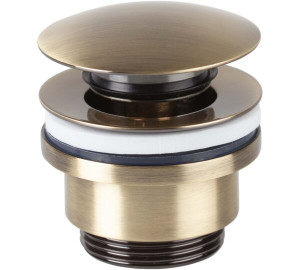 Válvula universal click Luxe con y sin rebosadero 1 1/4" Bronce